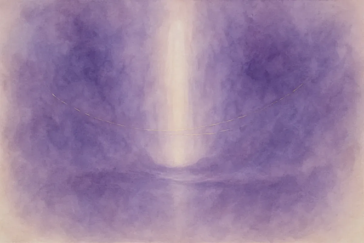 Illustration aquarelle poétique aux tons violet, dans le style de La Clairière, évoquant développer sa médiumnité : par où commencer