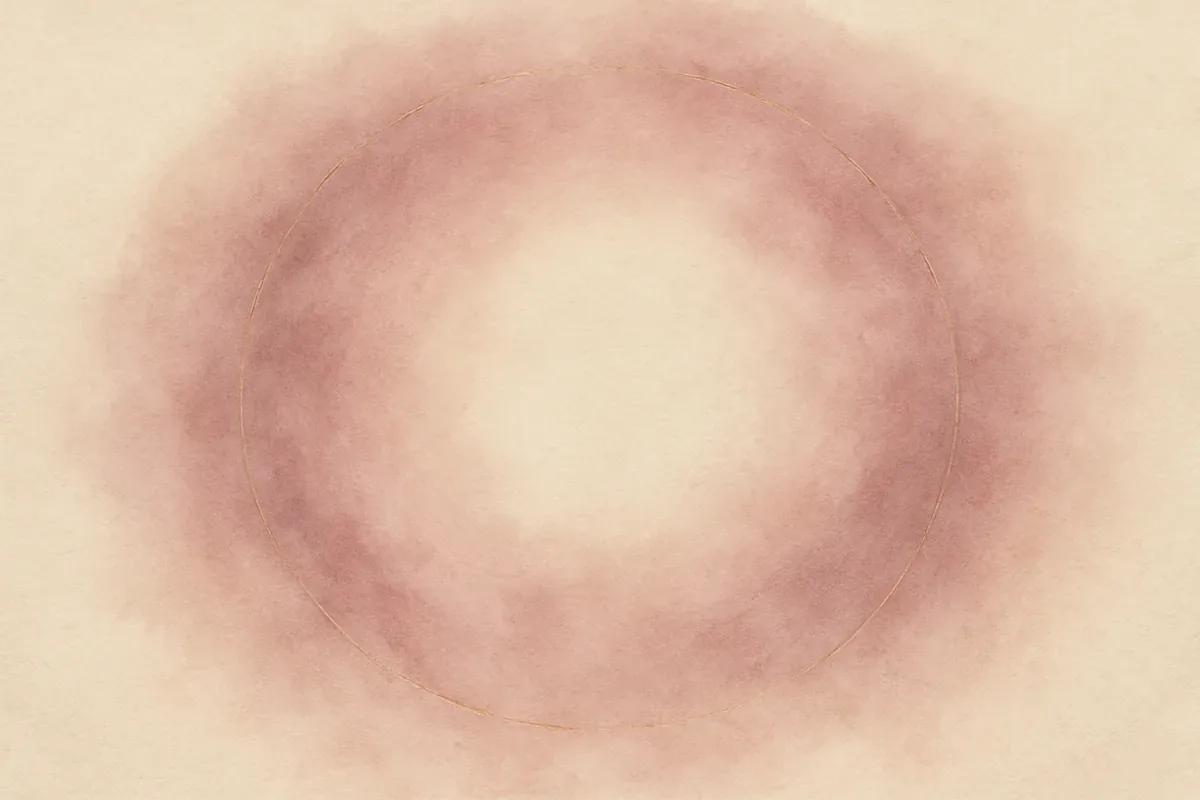 Illustration aquarelle poétique aux tons rose poudré, dans le style de La Clairière, évoquant comment nettoyer son aura : des méthodes douces