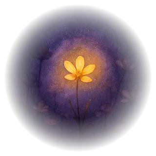 Une fleur lumineuse choisie parmi d’autres — aquarelle